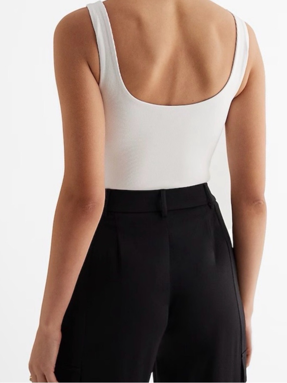 Express White Scoop Neck Bodysuit NWT